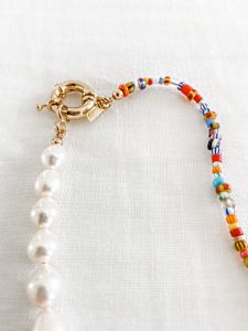 Rainbow and Pearl Necklace