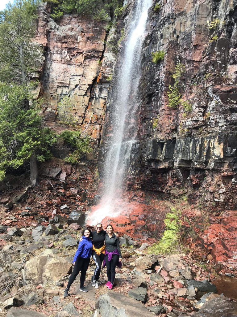 Hikers at Kama Kliffs near Nipigon, Ontario