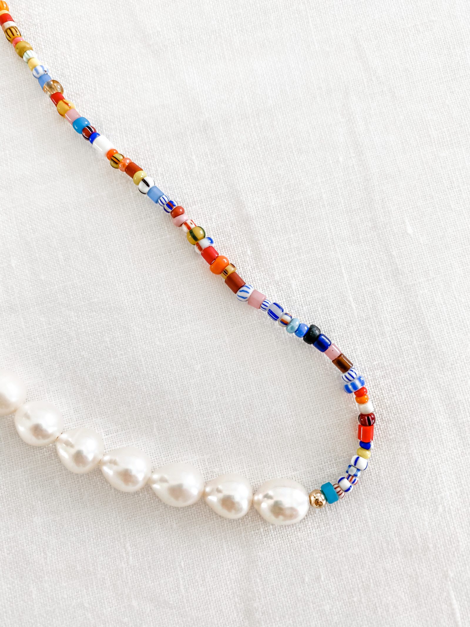 Rainbow and Pearl Necklace